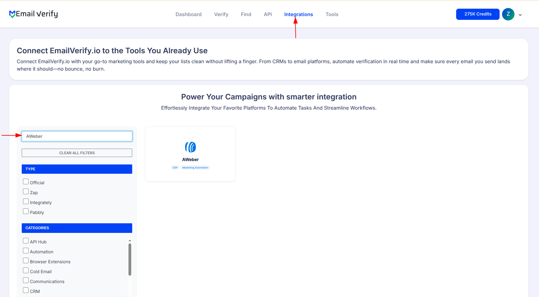 Step 1: Etapa 1: faça login em EmailVerify.io