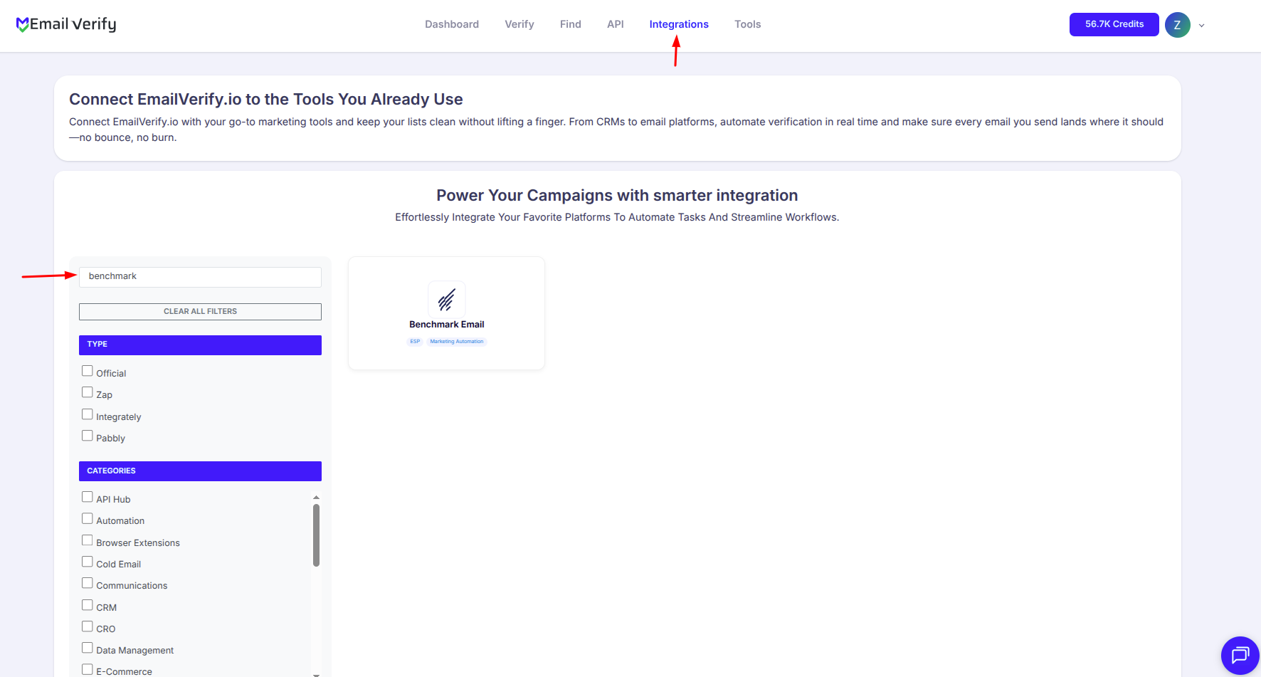 Step 1: 1단계: EmailVerify.io에 로그인