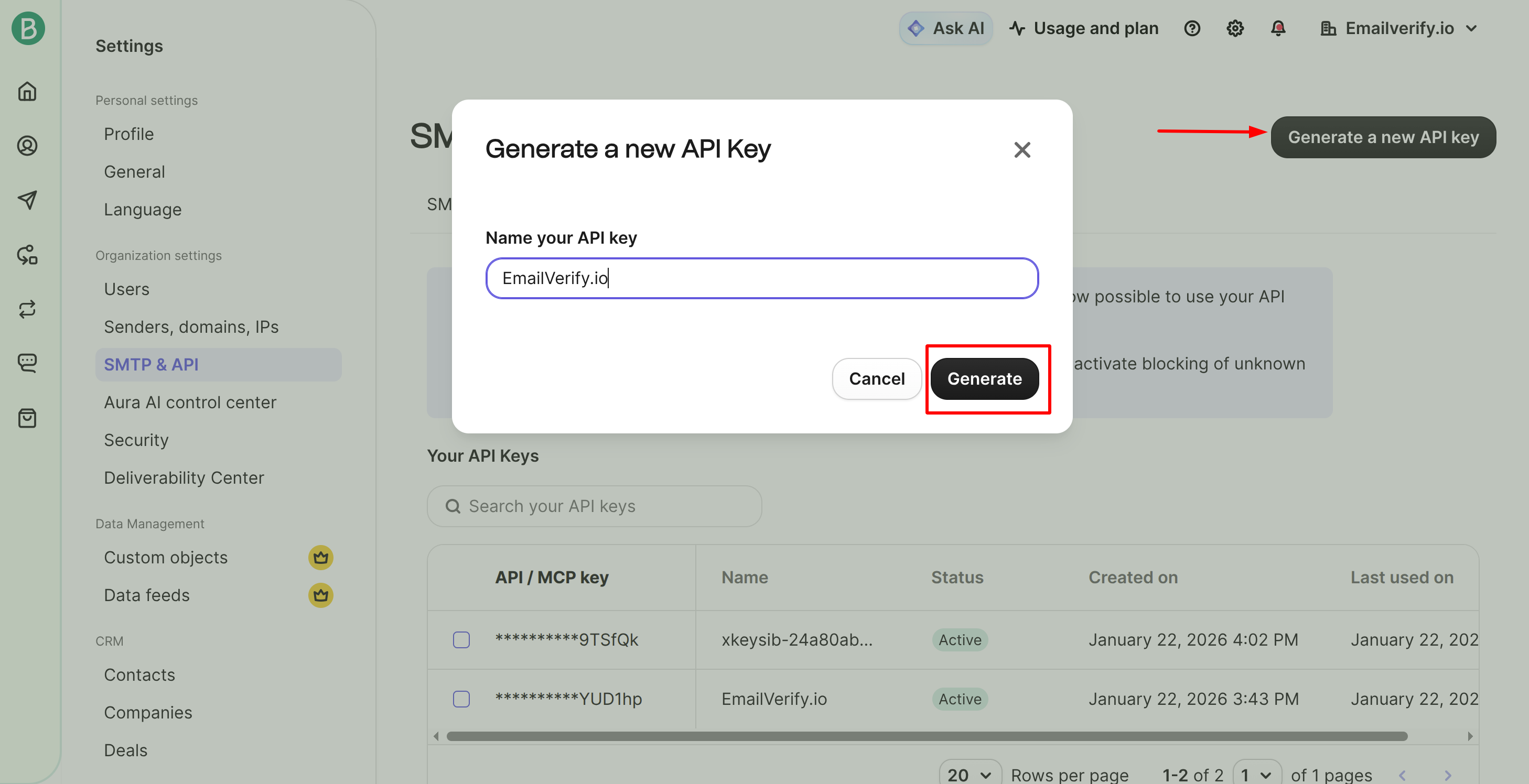 Step 4: Step 4: Generate API KEY