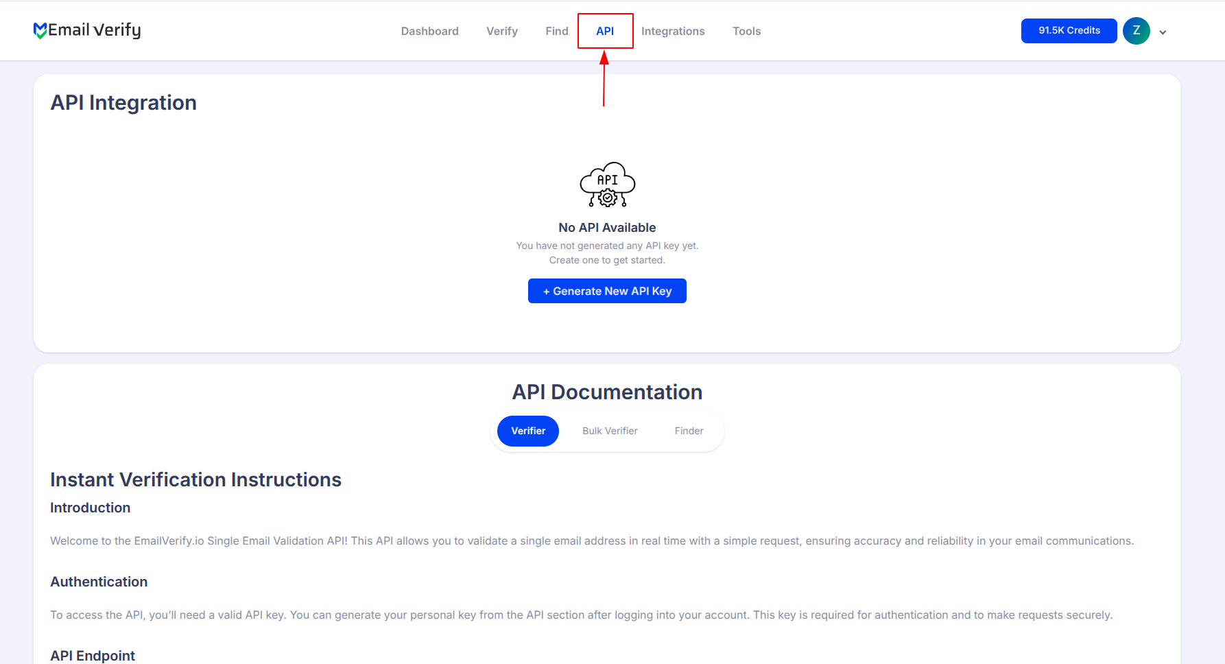 Step 1: Passo 1: Entrar no EmailVerify.io