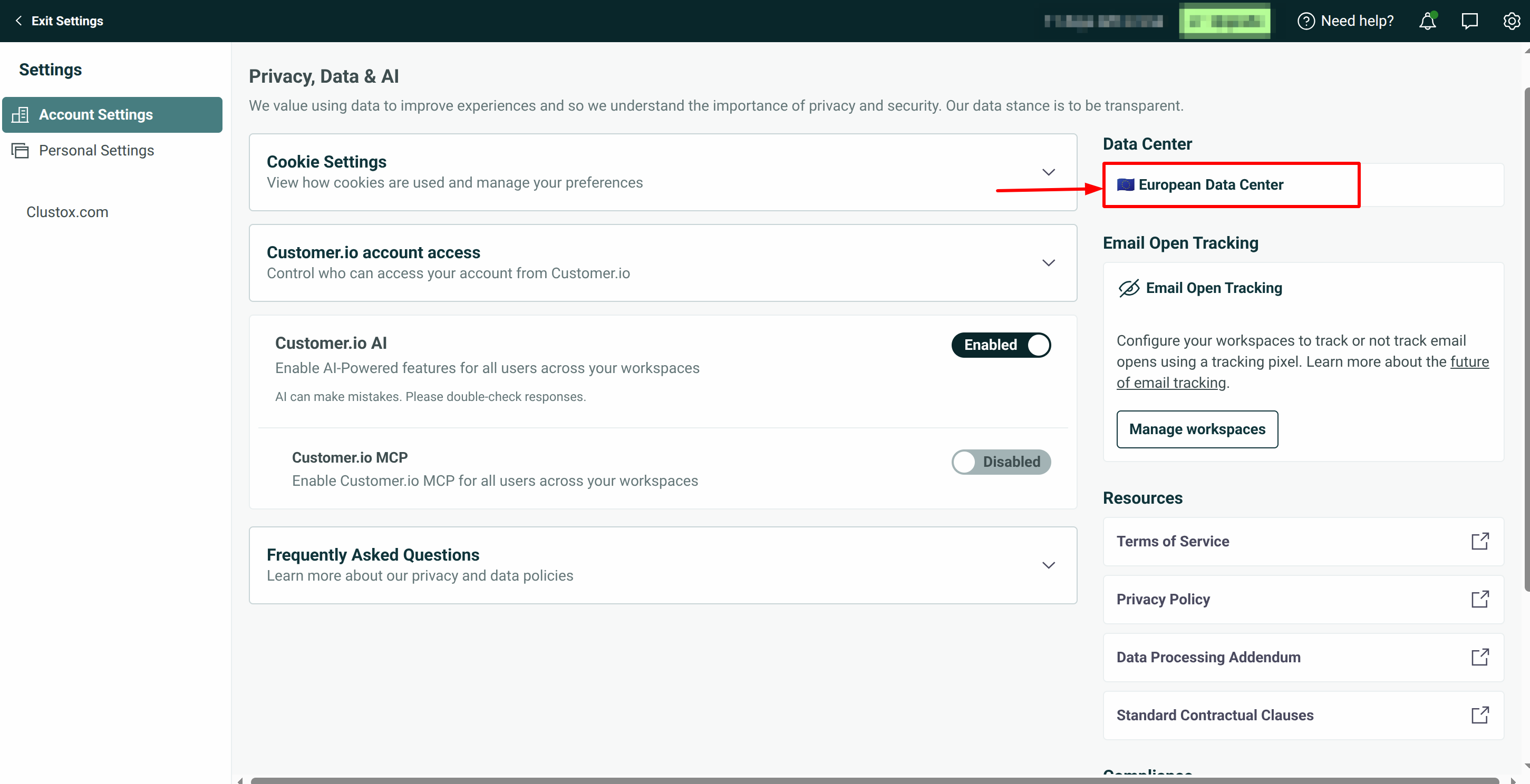 Step 3: Passo 3: Obter Data Center