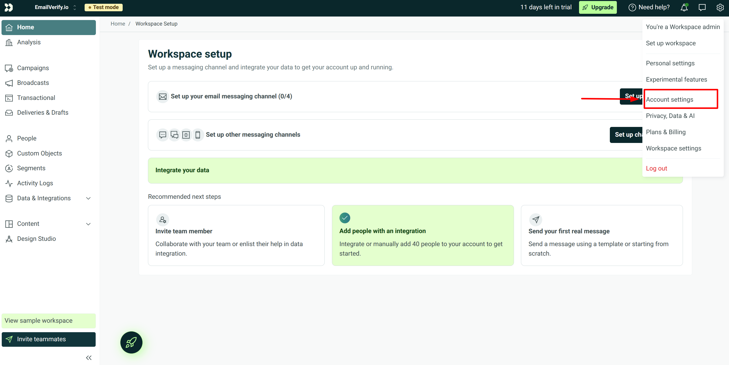 Step 4: Passo 4: Obter URL do Workspace