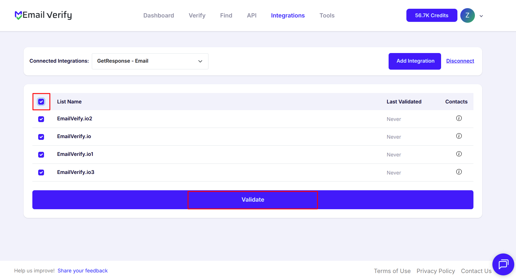 Step 7: Passo 7: Selecionar Listas para Verificar