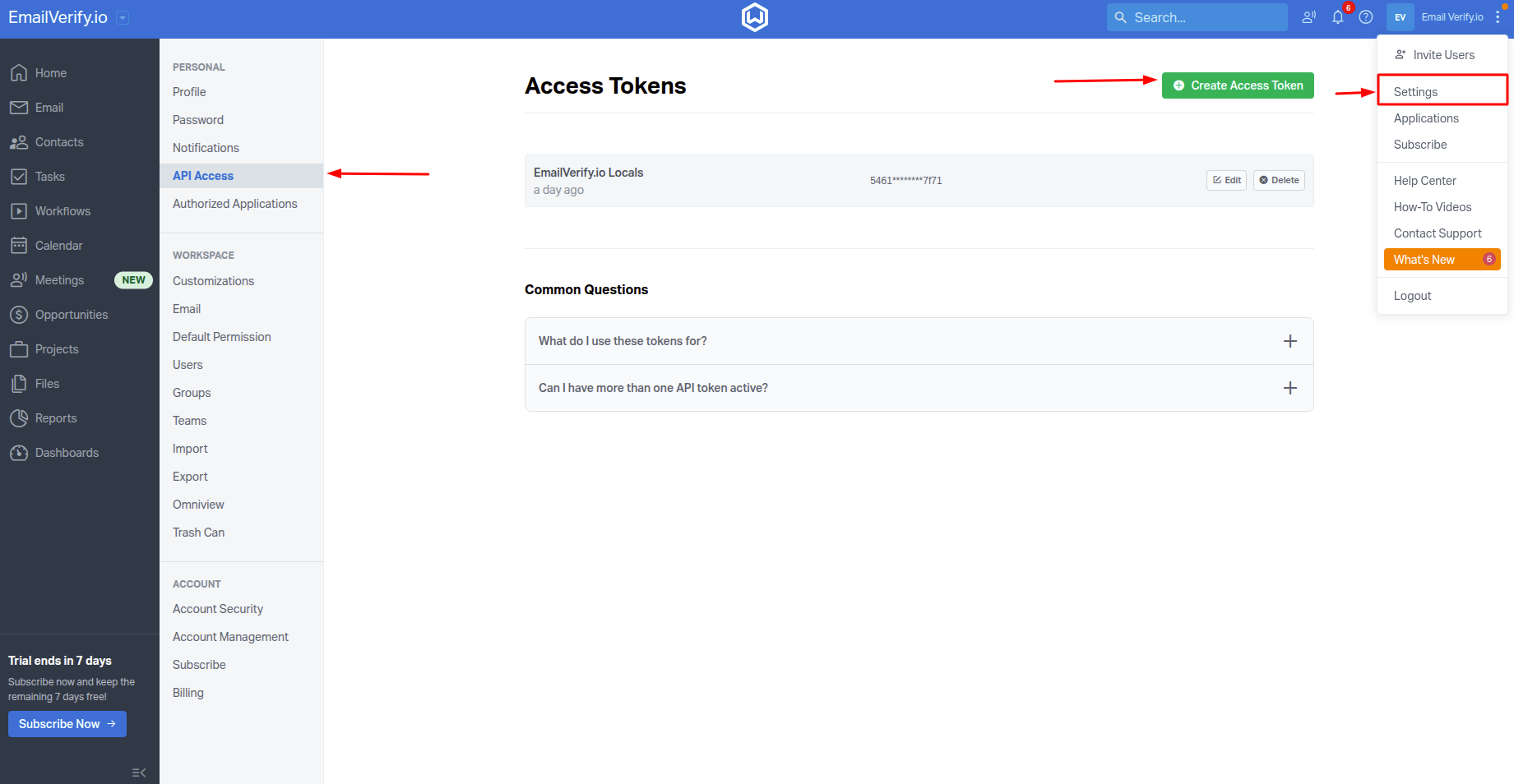 Step 3: Passo 3: Obter o seu Access Token do Wealthbox
