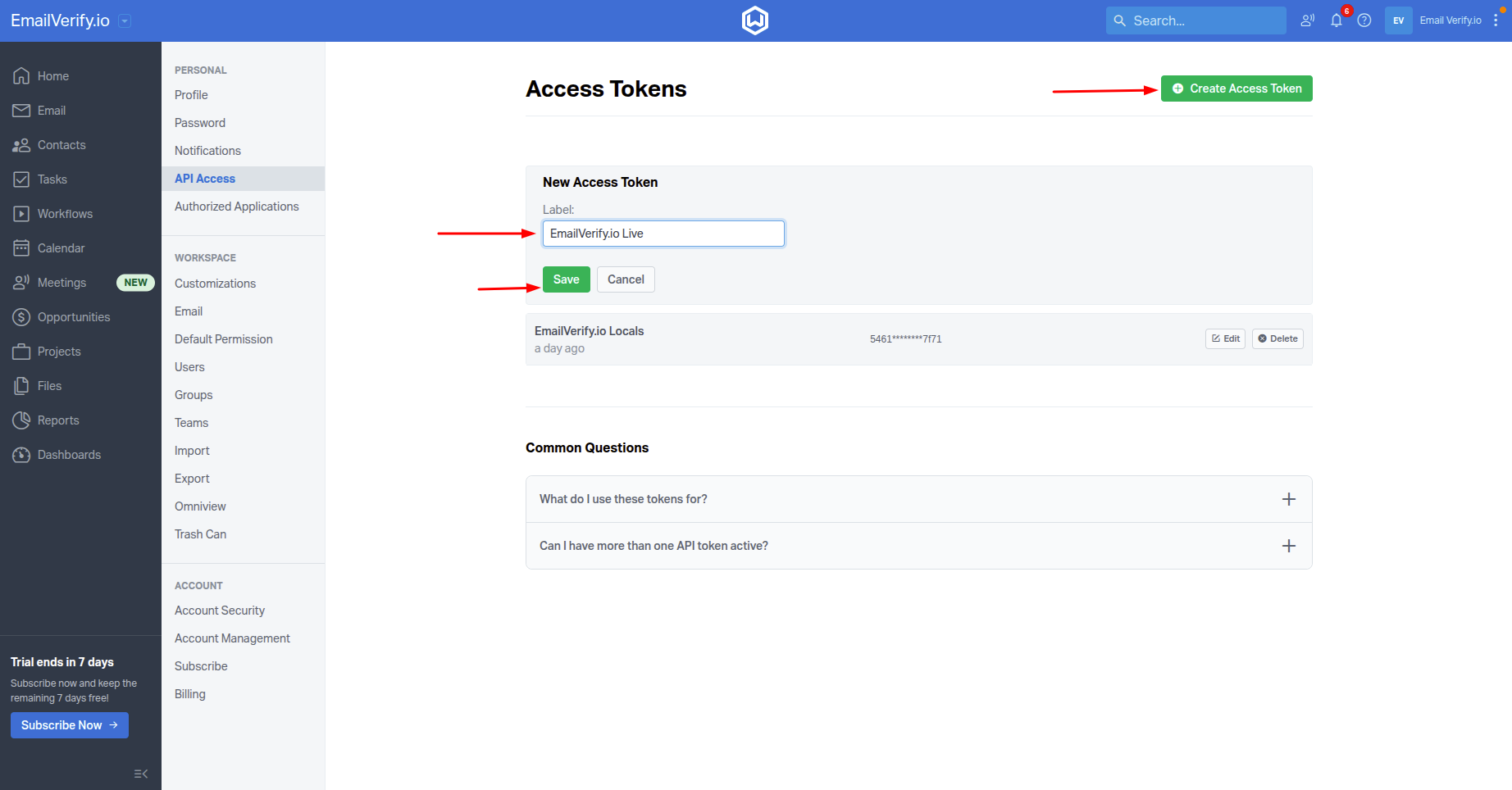 Step 4: Passo 4: Colar o seu Access Token