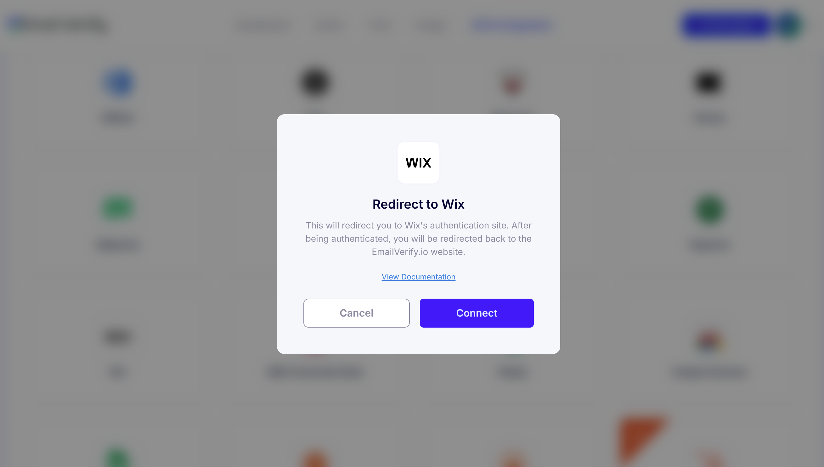 Step 2: Passo 2: Abra a Integração Wix