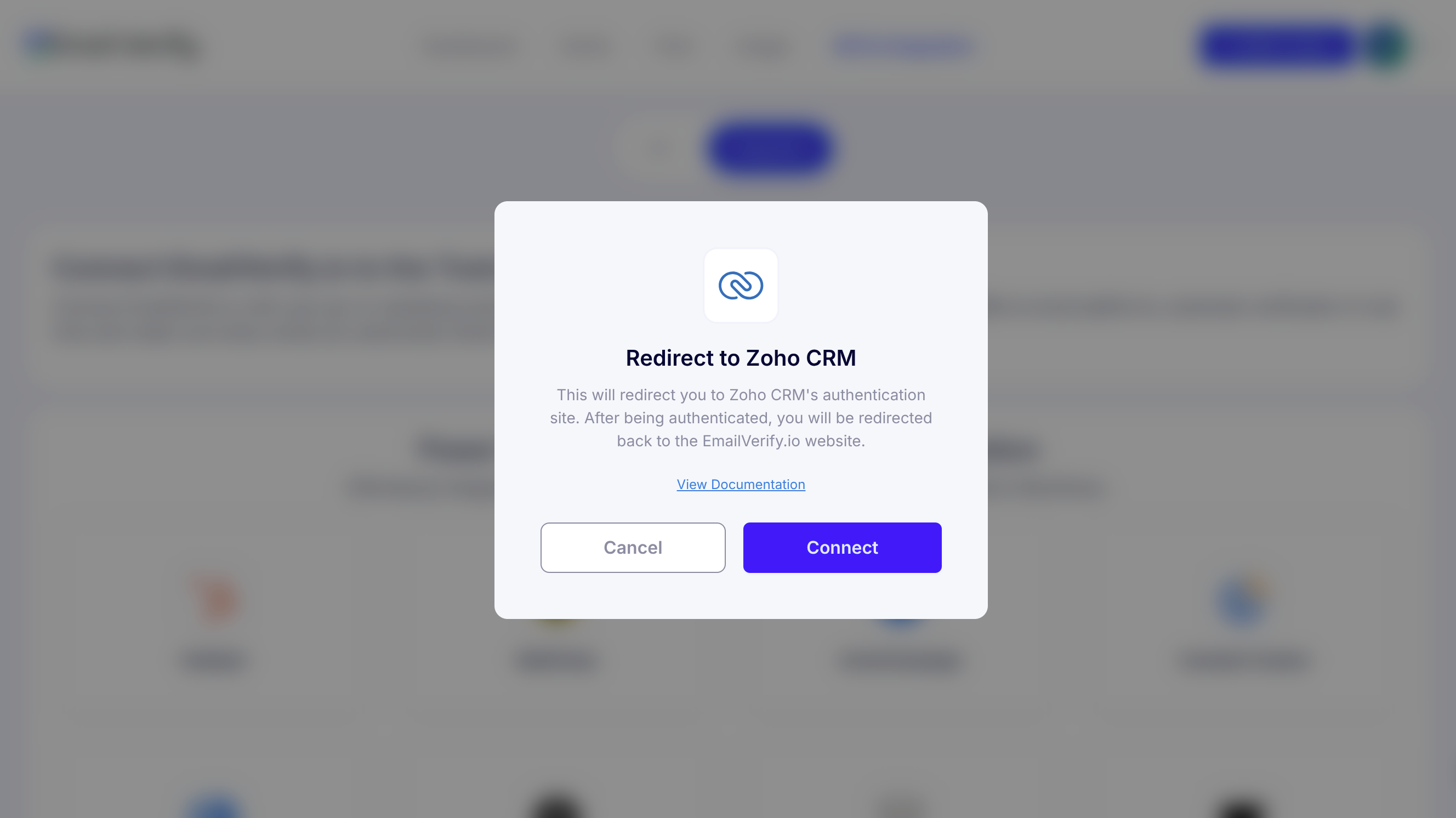 Step 2: Step 2: Select Zoho CRM